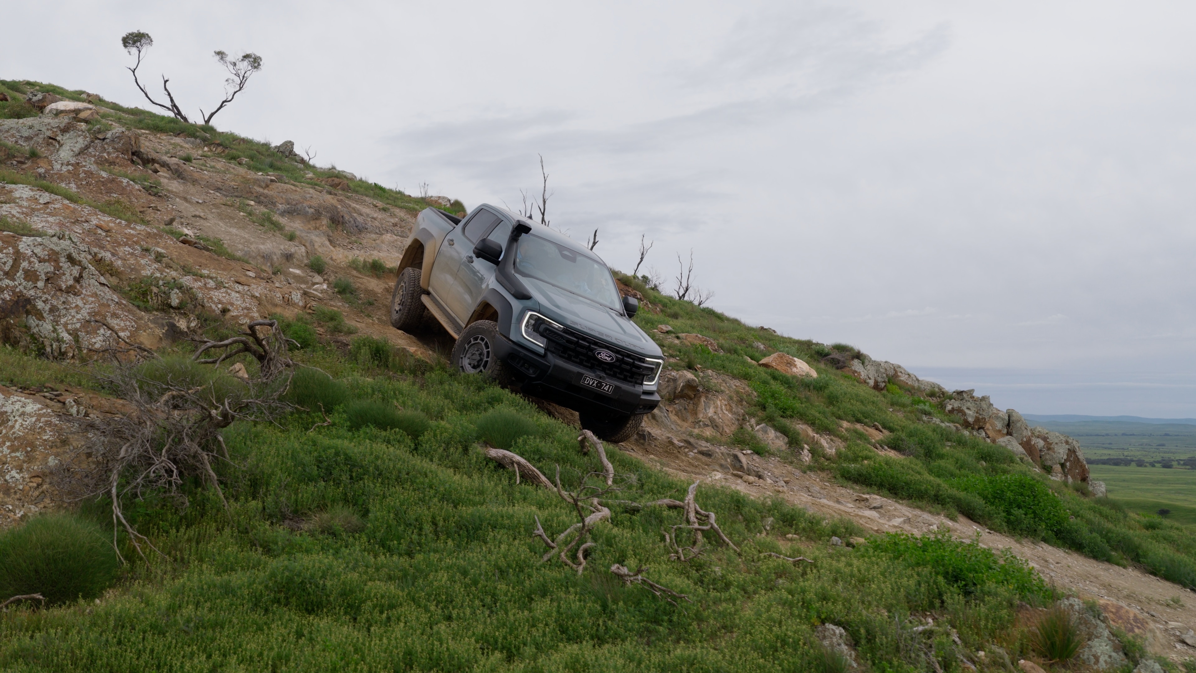 Australian-spec Ranger Super Duty XLT in the Bendleby Ranges. Always consult the Owner’s Manual before off-road driving, know your terrain and trail difficulty, and use appropriate safety gear.